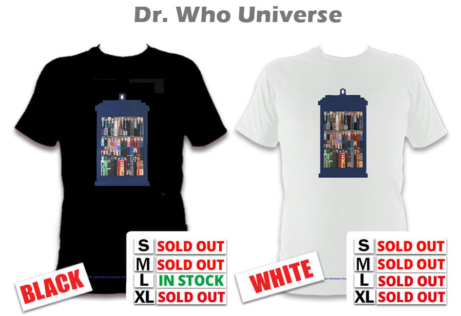 Dr Who Universe Black & White T-Shirts £26.99